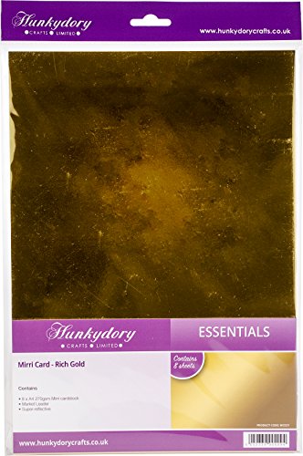 Carton miroir doré A4 anti-pliure Hunkydory pour des découpes de scrapbooking parfaites