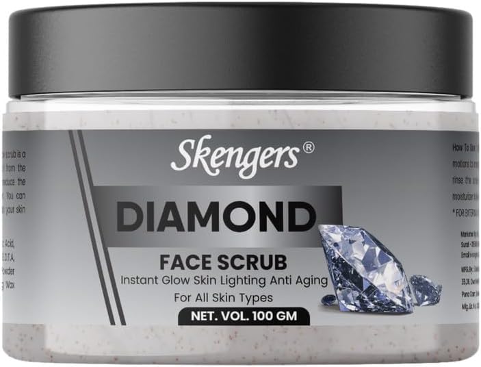 Diamond Face Scrub, For Deep Pore Cleansing & Skin Lightening, Natural & Ayurvedic Formula, Chemical Free, Cruelty Free, Suitable For All Skin Types, 100 ml (pack of 1)