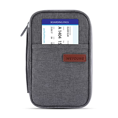 icyant Reisepasshalter für Familien, Reisemappe, Flugzeug, Urlaub, Reisedokumentenhalter, Premium, tragbar, Flugticket, Dokumentenkarten-Organizer, Reisezubehör, Passhülle für Männer und Frauen Cover
