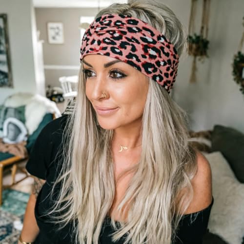Image of DRESHOW 4 Pack Turban Headbands for Women Wide Vintage Head Wraps Knotted Cute Hair Band Accessories
