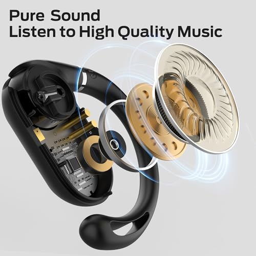 Image of Oraolo Open Ear AC322 Wireless Earbuds, Bluetooth 5.4 Headphone, 36H Playtime, IPX5 Waterproof, Open-Ear Design with Adjustable Ear Hooks, Secure Fit for Running & Workout, Clear Calls White