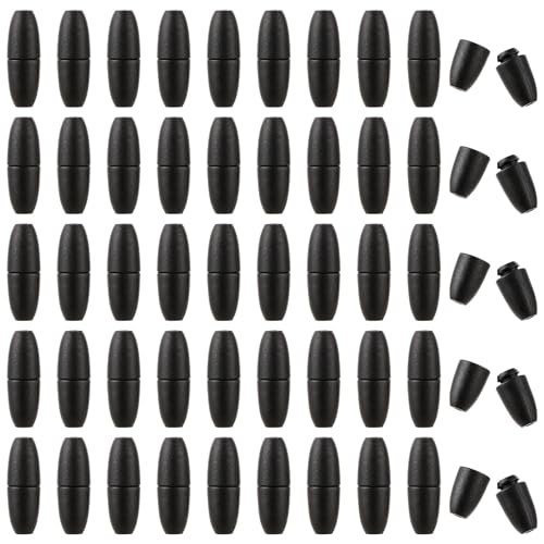 Molain 50 Stück Break Away Sicherheitsverschluss, Kunststoff-Perlenverbinder Armband Verschlüsse Kettenverschlüsse zum Basteln für Halskette Armband Lanyard Schmuck DIY Craft Making(Schwarz)