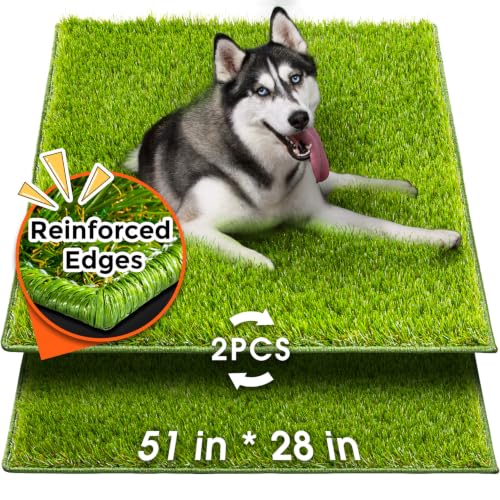 Image of Hompet Artificial Grass for Dogs, 51 inchx28 inch, Professional Dog Grass Mat, Easy to Clean with Drainage Holes, Potty Training Pad and Replacement Fake Grass Turf, Outdoor Rug Patio Lawn Decoration