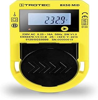 TROTEC Stromzähler für Steckdose BX50 MID – Messgerät Stromverbrauch – Messbereich 57,5 bis 3.680 W, Anzeige in Watt, Volt, Ampere, Wirkleistung, Leistungsfaktor, kWh, Frequenz