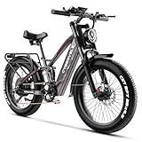 26“ Electric Bike for Adult,5000w Peak,up 150 Miles 52V 40Ah Battery Ebike,26" x 4.0 Fat Tire Adult Electric Bicycles for All Terrain,Electric Mountain E-Bike,UL Certified Commuter Ebikes, 7-Speed