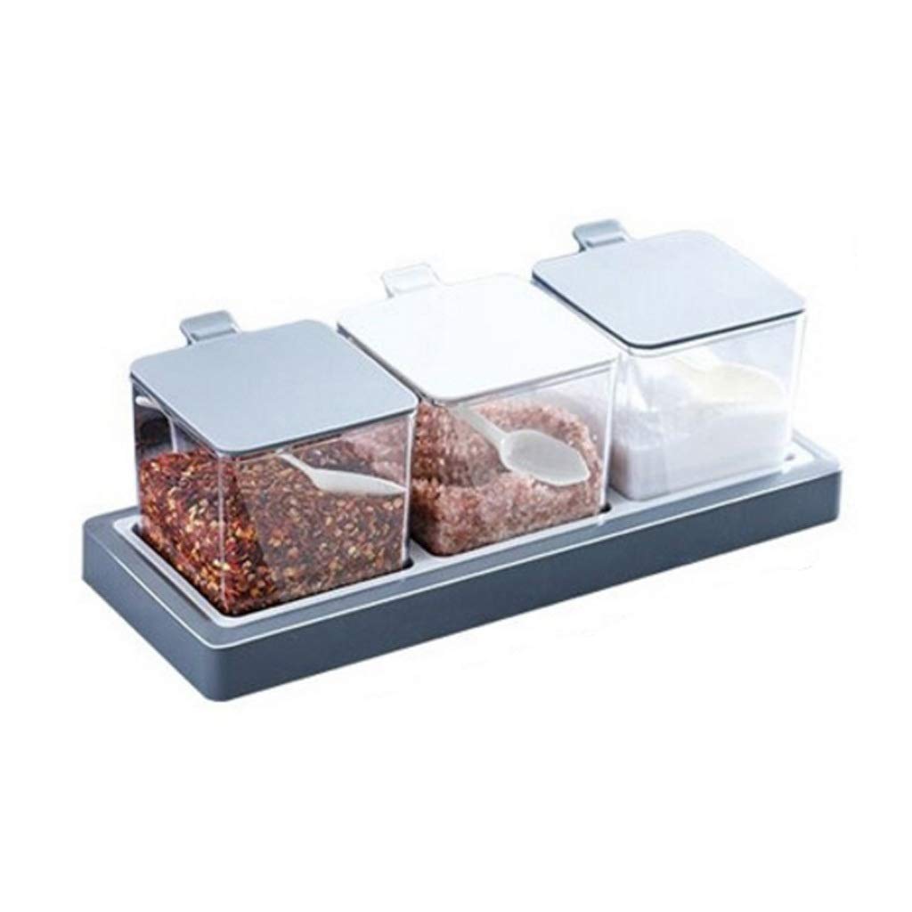 IANSHFKN Seasoning Box Edible Salt Sugar Storage Bracket Plastic Jar Bottle Kitchen Tool