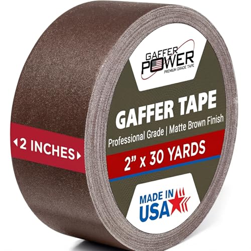 Gaffer Power Brown Gaffer Tape 2&rdquo; x 30 Yards &ndash; Made in USA, Professional Grade, No Residue...