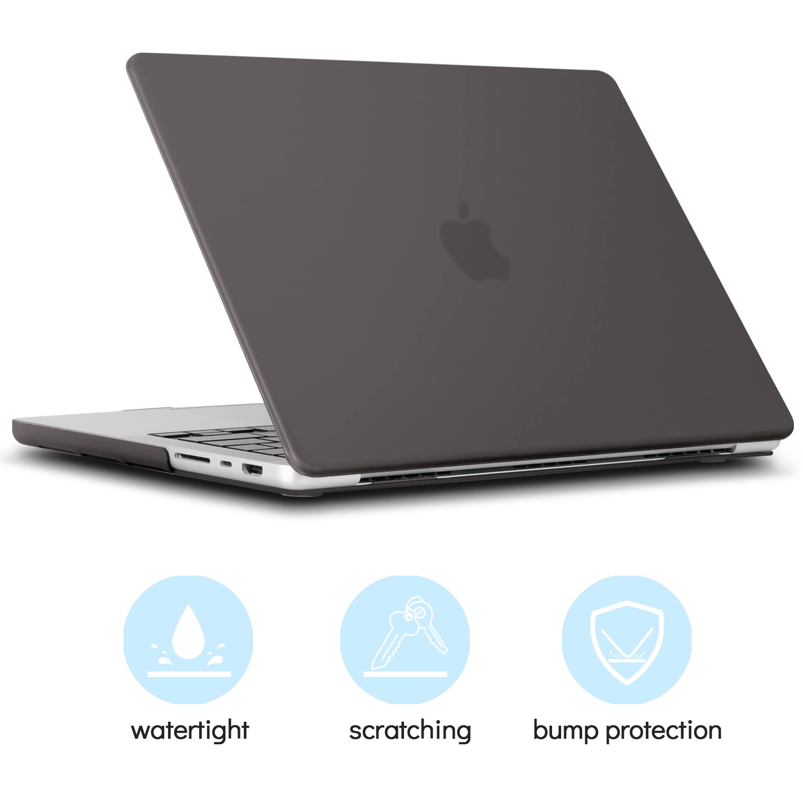 TECOOL Cover per MacBook Pro 14 Pollici M4 M3 M2 M1 Pro/Max 2021-2024 (A3401 A3185 A3112 A2992 A2918 A2779 A2442), Custodia Rigida Protettiva Sottile in Plastica e Copritastiera UE, Grigio