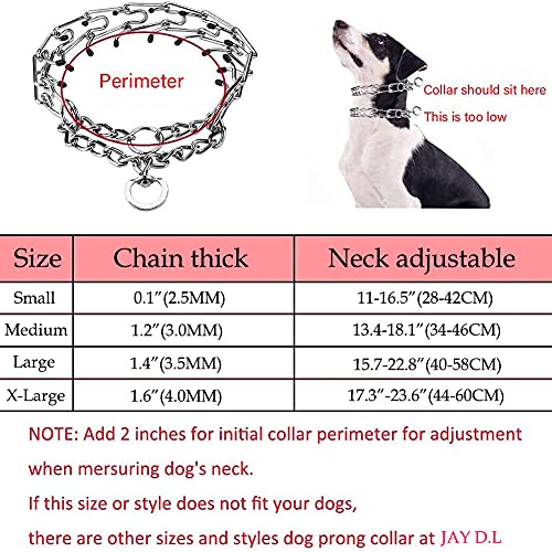 Dog Prong Collar, Stainless Steel Adjustable Dog Pinch Training Collar With Comfort Rubber Tips For Small Medium Large Dogs (Small (2.5Mm, Neck Girth: 11-16.5 Inch)) #TOP5