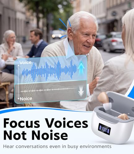 Image of Hearing Aids for Seniors With Auto UV Cleaning FSA-HSA Eligible | Rechargeable OTC Hearing Aid Advanced Noise Cancellation, Nearly Invisible Design for Adults & Seniors