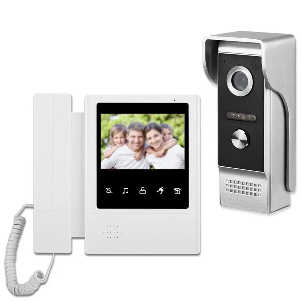 MOBYGKFY Wired Video Door Phone System Visual Intercom Doorbell with IR Night Vison Outdoor Camera for Home Surveillance