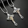 MERTTURM Cross Necklace Men, Gold Sliver Jesus Crucifix Necklace, Stainless Steel Cross Pendant Necklace with Gift Box, Church Christian Jewelry for Boy, Men, Hip Hop, Punk, Baptism #4