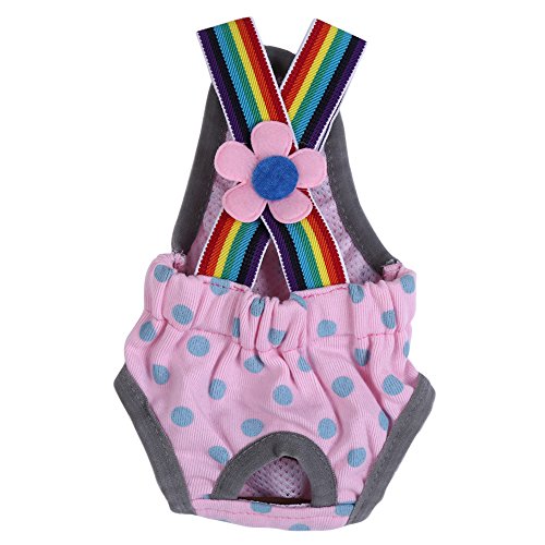 Dog Sanitary Pantie, Washable Female Dog Diaper Reusable Puppy Underwear Diaper with Adjustable Suspender for Girl Dog Teddy