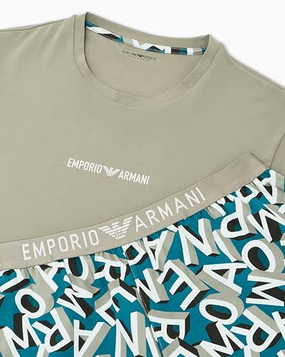 Emporio Armani Men's Bold Logo Printed Cotton Pajama Short and Tee Set4