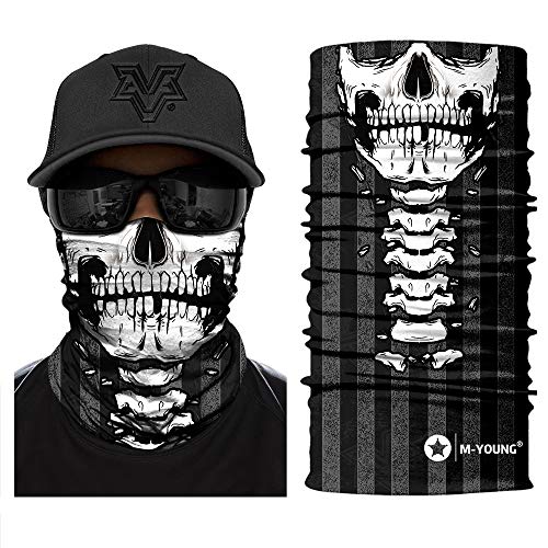 Image of Skull Face Sun Mask Half,Bandanas,Neck Gaiter, Headwear, Headband for Fishing, Hunting,Yard Work