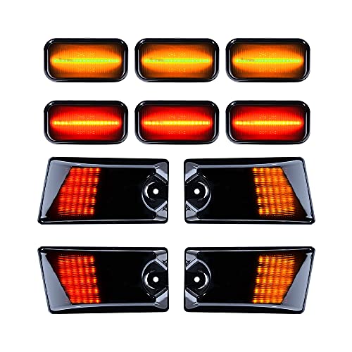 AMOPA 10x Smoke Lens LED Cab Roof Light Marker Roof Top Lam Compatible with Hummer H2/H2 SUT 2003-2009p