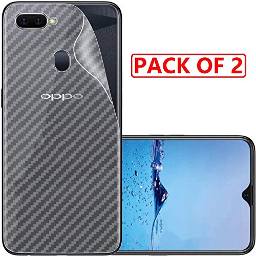 Image of Compatible with (Pack of 2) Oppo F9 Pro Back Screen Protective Film Carbon Fiber Skin Transparent Screen Guard Sticker