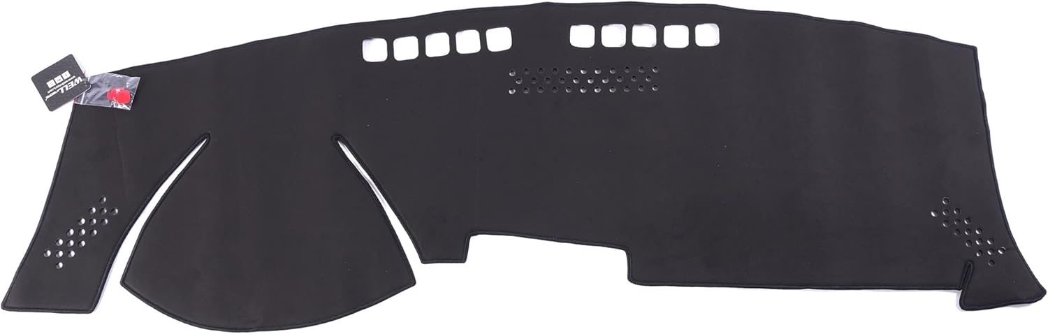 WellVisors Black Suede Dash Mat Dashboard Cover Compatible with Audi A3 S3 Cabrio E-TRON RS3 2015-2020 3-777AU001