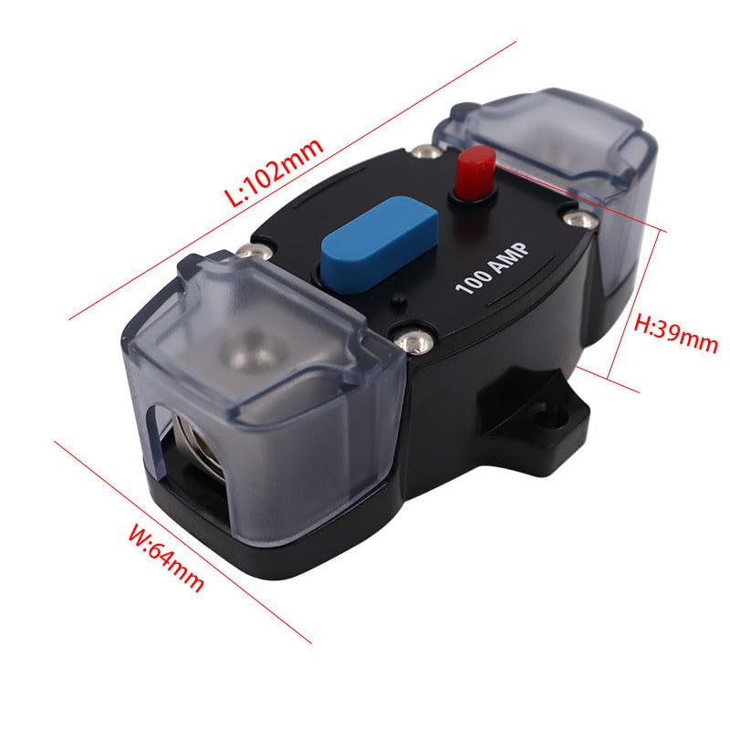 12-48V 1Pcs Car RV Yacht Boat for Audio Modification Automatic Circuit Breaker Recovery Power Circuit Protection Safety Switch Auto - (Color Name: 300A)