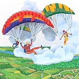 papercrush® Pop Up Karte Fallschirmspringer – 3D Geburtstagskarte für Männer (Freund, Papa), Paragliding und Fallschirmspringer Geschenk, Gutschein für Fallschirmsprung, Skydiving und Tandemsprung