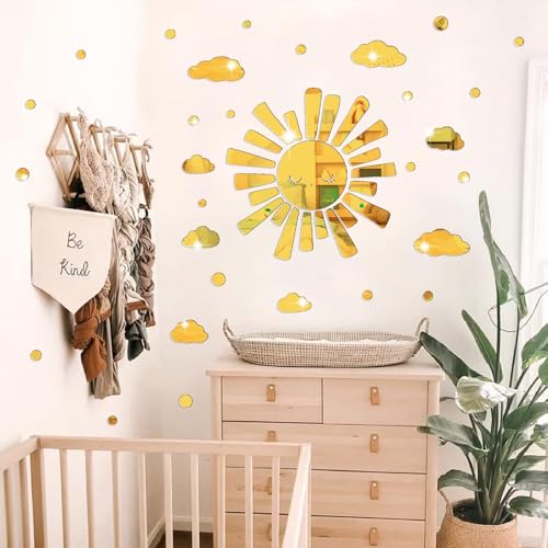 Vinilos Decorativos Sol y Nubes con Espejo Acrílico 3D miniatura 4
