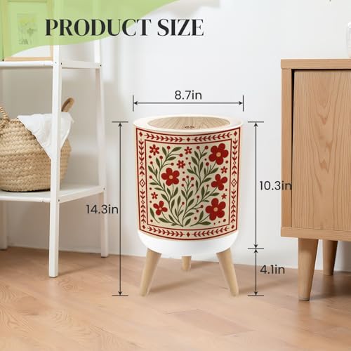 Caneca de basura redonda 7L con tapa y patas miniatura 3
