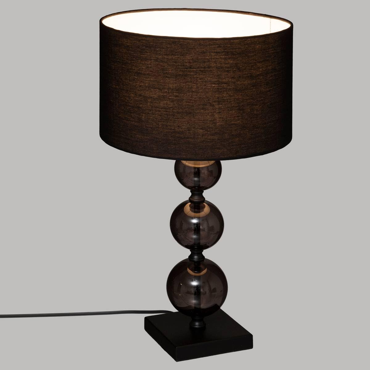 Lampe à Poser en Verre Noir H 52 cm - Atmosphera