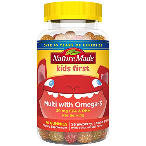 Nature Made Kids First Multi + Omega-3 Gummies, 70 Count for Daily Nutritional Support (Packaging May Vary)