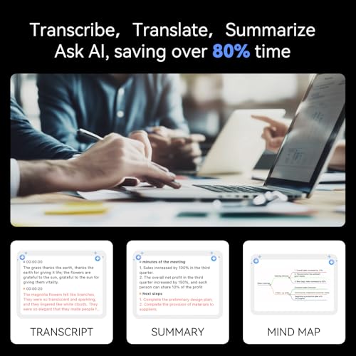 Image of Magnetic AI Voice Recorder-73H Battery, Transcribe&Summarize with AI Noise Cancellation, USB-C Charge Recording Device, 64GB Audio Recorder for Lectures, Meetings, Calls, Interviews, 112 Languages