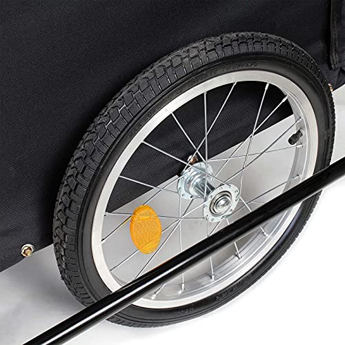Wiltec Fahrrad Lastenanhänger 139x88x60 cm bis 65 kg, Fahrradanhänger mit Radschutz Rahmen, Deichsel klappbar & Schnellkupplung für Einkäufe, Urlaub, Radtouren