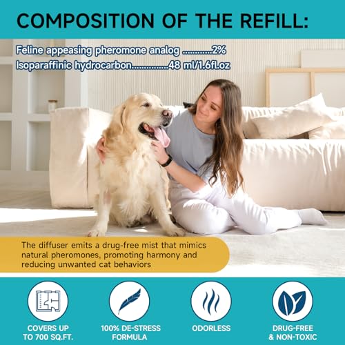Woyamay Dog Calming Diffuser Refills - 4 Pack Dog Pheromones Calming Diffuser for Dog Anxiety Relief, Dog Pheromone Diffuser, 120 Days Pheromone Diffuser to Calm Dogs, Fits All Common Diffuser Heads - Thumbnail 5