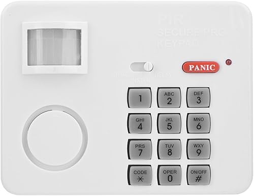 105DB Contraseña Inalámbrica Seguridad para el Hogar Teclado de Emergencia Sirena de Alarma, 105  Alarma PIR Sensor de Movimiento Detectores Puerta