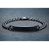 Personalized Engravable Stainless Steel Curb Chain ID Bracelets for Men Women, Custom Engrave Name Plate Identity ID Bar Bracelets