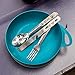 SE 4-in-1 Detachable Stainless Steel Utensil Set - Spoon, Fork, Knife, Bottle Opener - 6.5