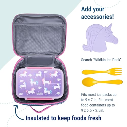 Image of Wildkin Kids Insulated Lunch Box, Mermaid Scales | Insulated, wipe-clean lunch box - coordinates with matching Wildkin backpacks