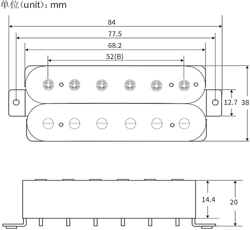 Miniatura 4 de FLEOR Guitarra Eléctrica Humbucker Pastillas Bridge Alnico 5 Pickup Negro