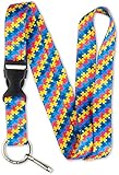 Limeloot Autism Awareness Lanyard | Puzzle Ribbon Design | We Donate to Autism Research