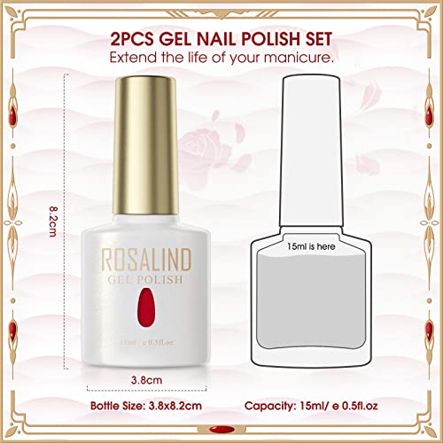 ROSALIND UV Nagellack Schwarz Rot Gel Nagellack 15ml UV LED Soak Off Nail Gel Polish Shellac Nagellack Starterset Gel… – Bild 8
