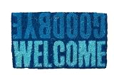  Shoe MAX YH 101060 m Felpudo de Coco con Base Antideslizante Aprox 37 x 22 cm Welcome/Goodbye Blue
