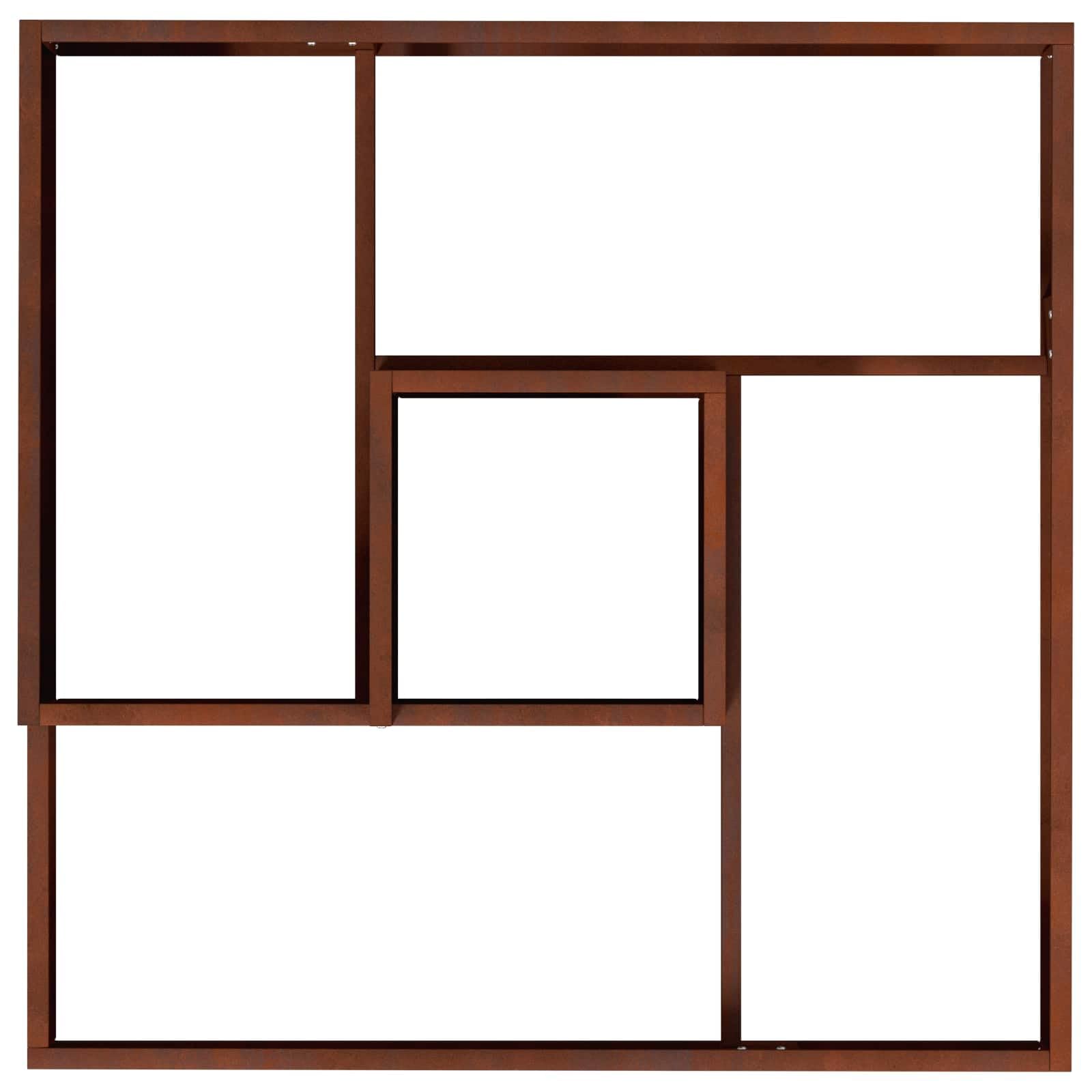 Garten-Pflanzgefäß Braun 60 x 60 x 50 cm - Quadratischer Pflanzkübel aus Wetterfeststahl für Garten Terrasse und Balkon - Moderner Blumentopf aus Metall für Außenbereich