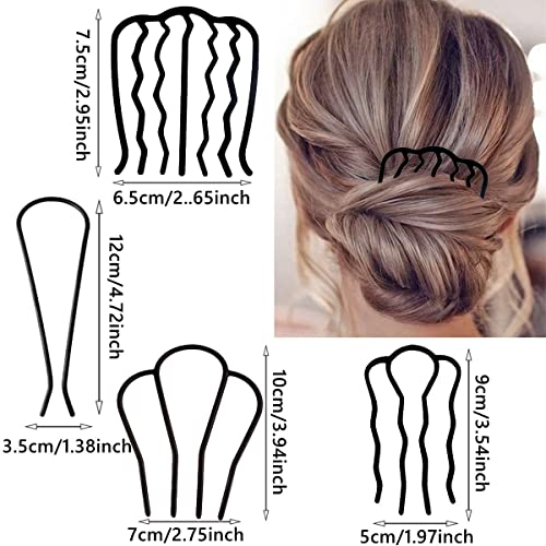 9 Piece Metal Hair Side Combs Hair Pins Hair Fork Stick For Updo Bun, U Shape Hair Combs For Women Vintage Hairstyle Hair Accessories #TOP2
