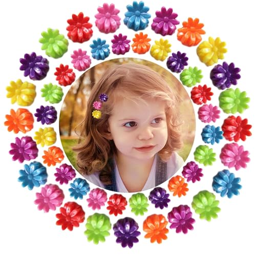 Image of NEOBABY Mini Colorful Flower Design Tiny Hair Clip for Multiple Hair Styling | Hair Claws Accessories for Kids Baby Girls and Women's Multicolor (Pack of 24)