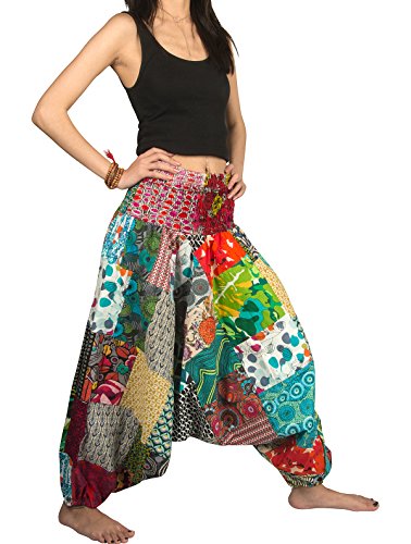 Tribe Azure 100% Cotton Harem Pants Colorful Summer Hippie Yoga Boho Casual Fashion Women2