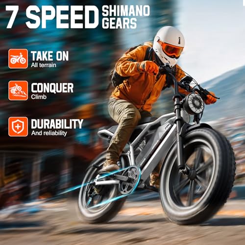 Image of TST Electric Bike - 48V 15Ah Battery, 1500W Peak Motor, 20 * 4.0 Fat Tire | Dual Suspension | 7-Speed Gears | 3 Working Modes | LCD Display | Powerful | Suitable for Commuters & Beginner Cyclists