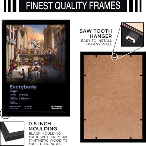 Image of BLINKART logic - Everybody Wall Photo Frames | Wall Art for Bedroom, Living Room, Studio or Office | Album Cover Print with Spotify Song Link QR Code | Gift for Fans - 8x12 In
