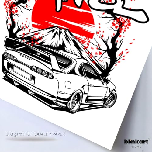 Image of BLINKART Toyota Supra MK4Car Posters Sticker Gift Items for Boys Room Wall Decor || Comes with Double-Sided Tape|| Decoration Bedroom Living Room Office Studio Decor | 12x18 In (A3) - CAR-281