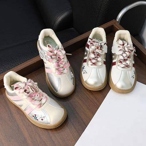 Toddler Kids Casual Sneakers Breathable Non-Slip Tennis Walking Shoes Embroidery Leather Suede Fabric Flats Sneakers2