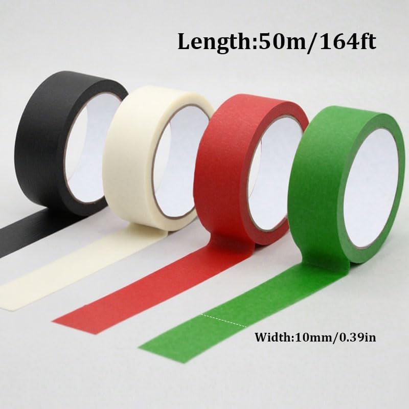 Nikovoke 2 PCS Red Masking Tape, Painters Tape for Indoor & Outdoor Painting, Suitable for Decorating DIY, Art, 10mm*50m - Image 3