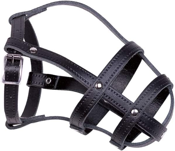Nobby Leather Muzzle Black Size 2 23/31 cm