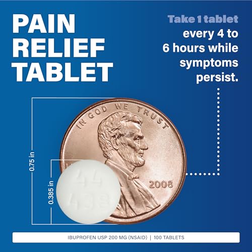 Image of MAJOR Dye-Free Ibuprofen Tablets 200 mg - Helps Temporarily Reduce Fevers - Offers Pain Relief - 100 Tablets (1-Pack)